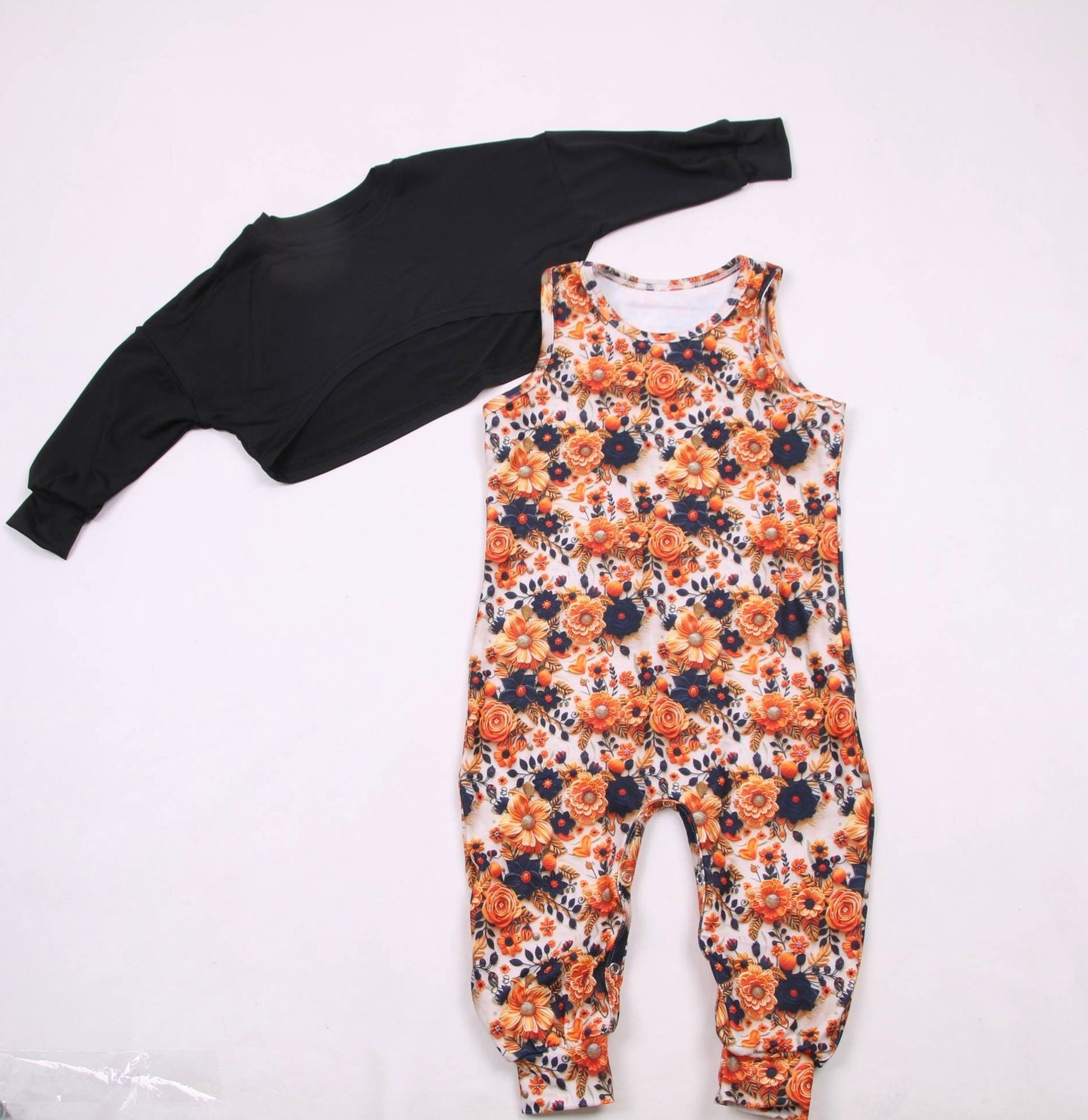 3D Floral honey/ Ollie romper - with snaps Leopardbaby Boutique