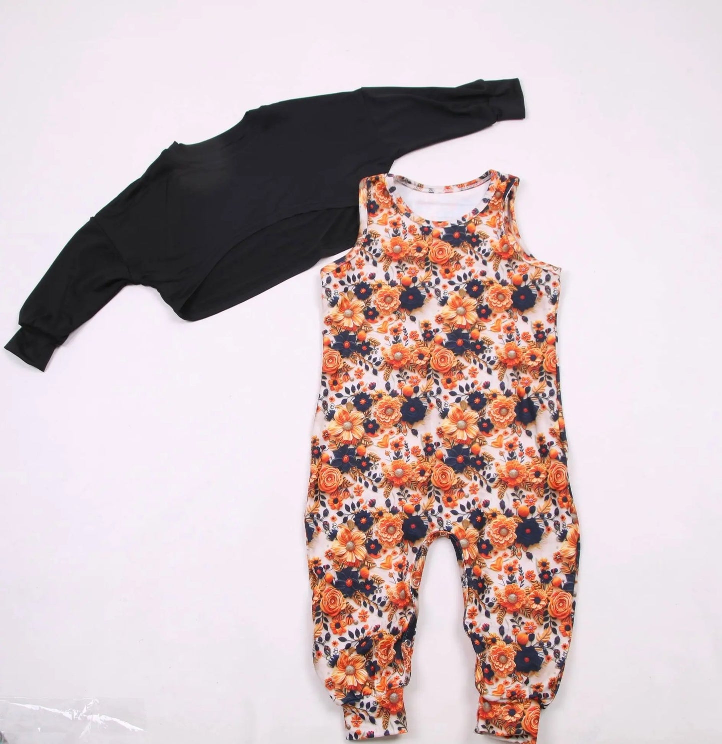 3D Floral honey/ Ollie romper - with snaps Leopardbaby Boutique