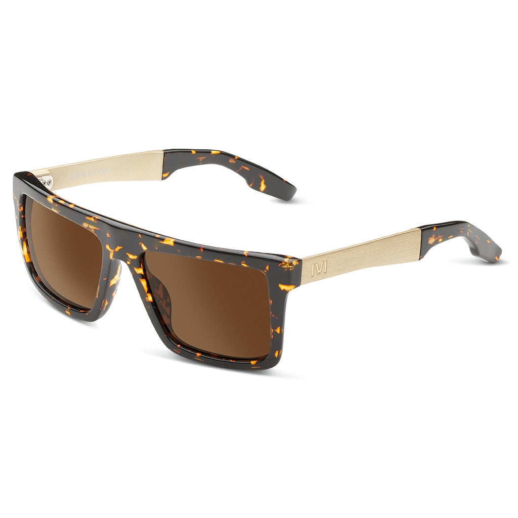 Sepulveda: Polished Ambercomb Tortoise - Brushed Gold / Bronze AR Lens - Get it from Bo