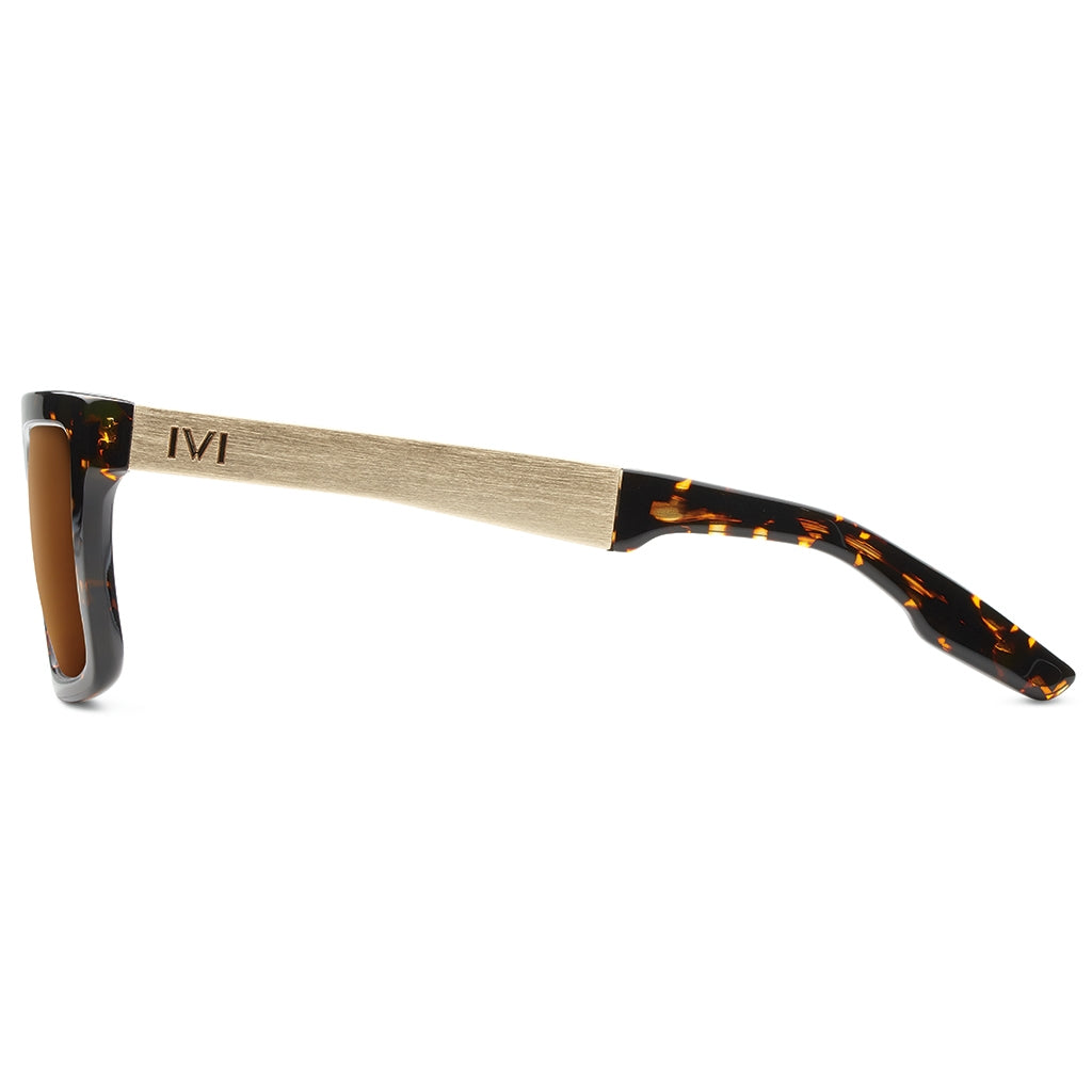 Sepulveda: Polished Ambercomb Tortoise - Brushed Gold / Bronze AR Lens - Get it from Bo