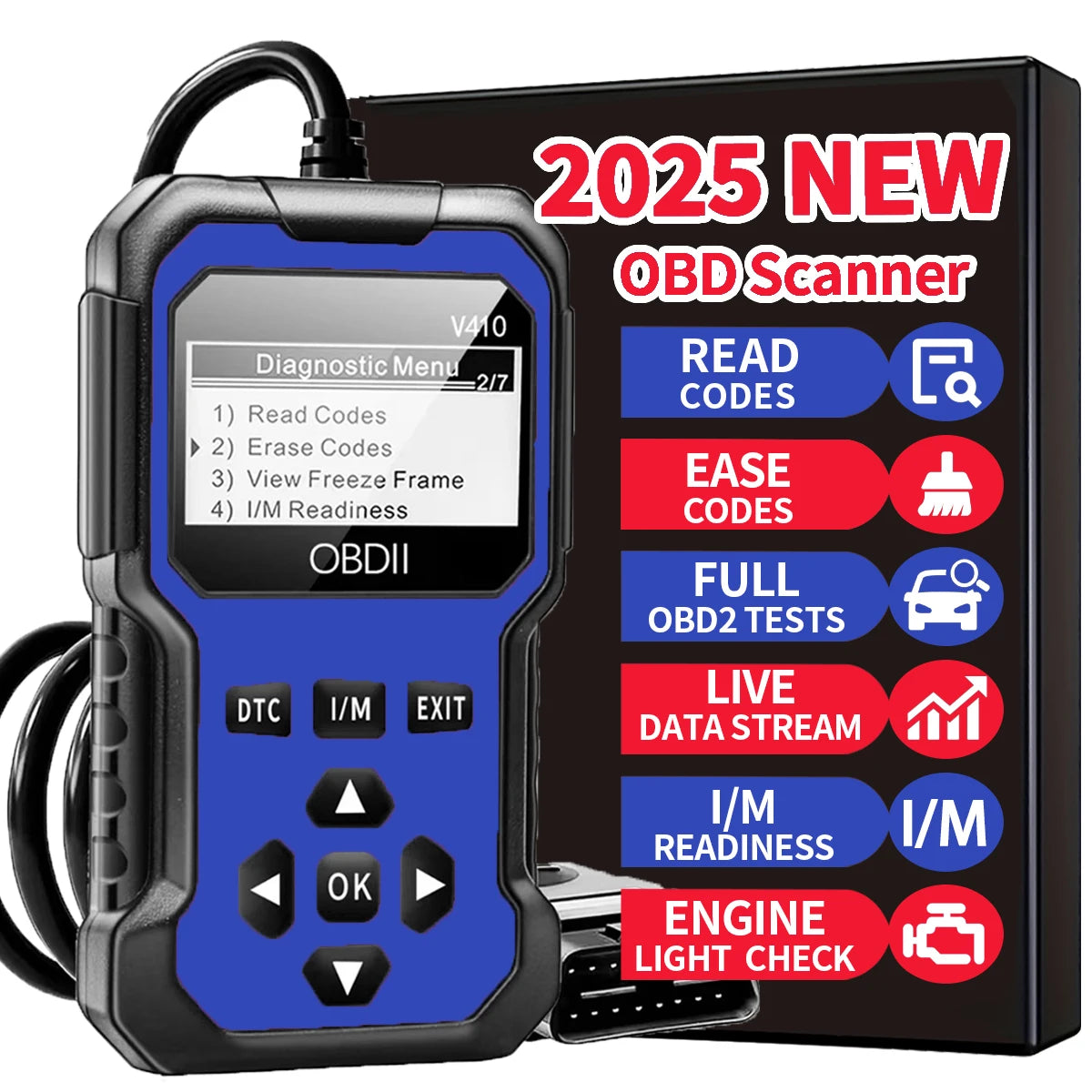 Car OBDII Scanner Diagnostic Tool Code Reader Engine Fault Code