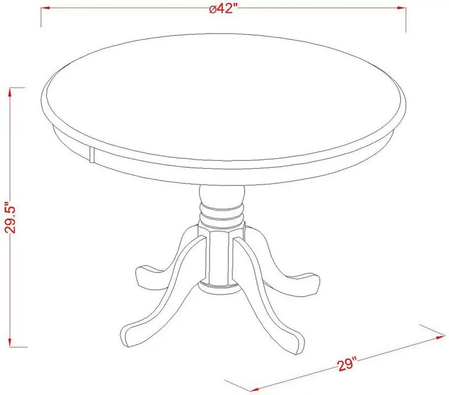 Mahogany 5-Piece Dining Table Set ShipItFurniture