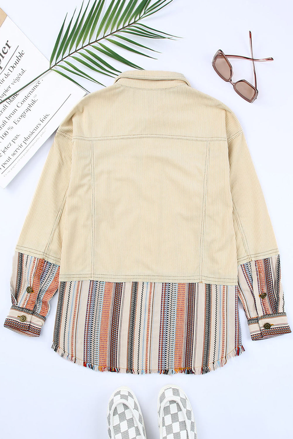 Lyla Button Up Corduroy Jacket Threaded Pear