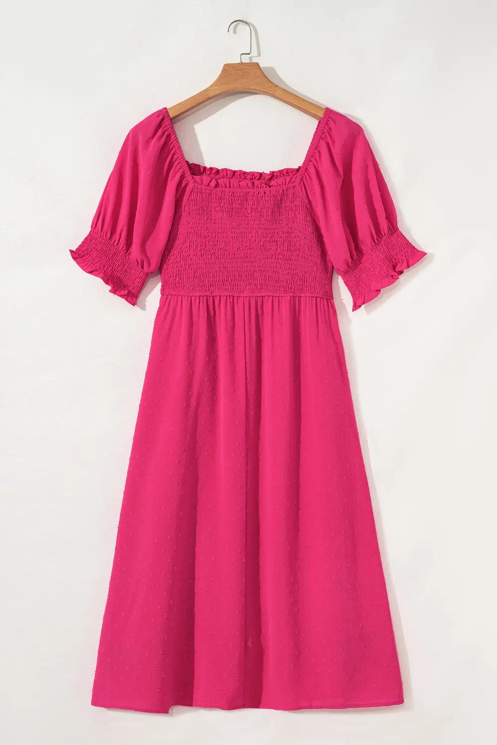 Marley Plus Size Swiss Dot Smocked Dress Threaded Pear