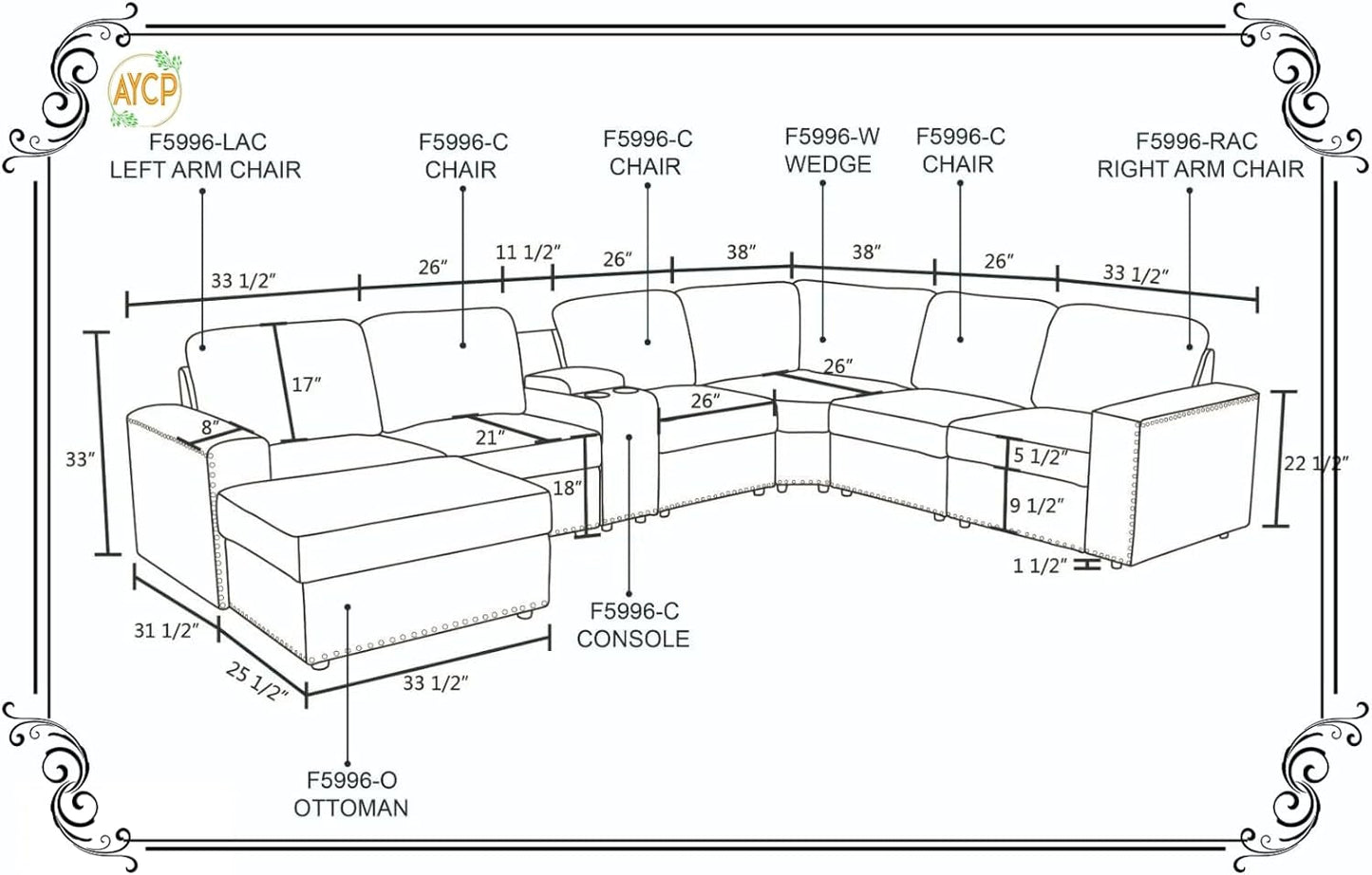 Flannel Modular Sectional Sofa With USB Ports Grey ShipItFurniture