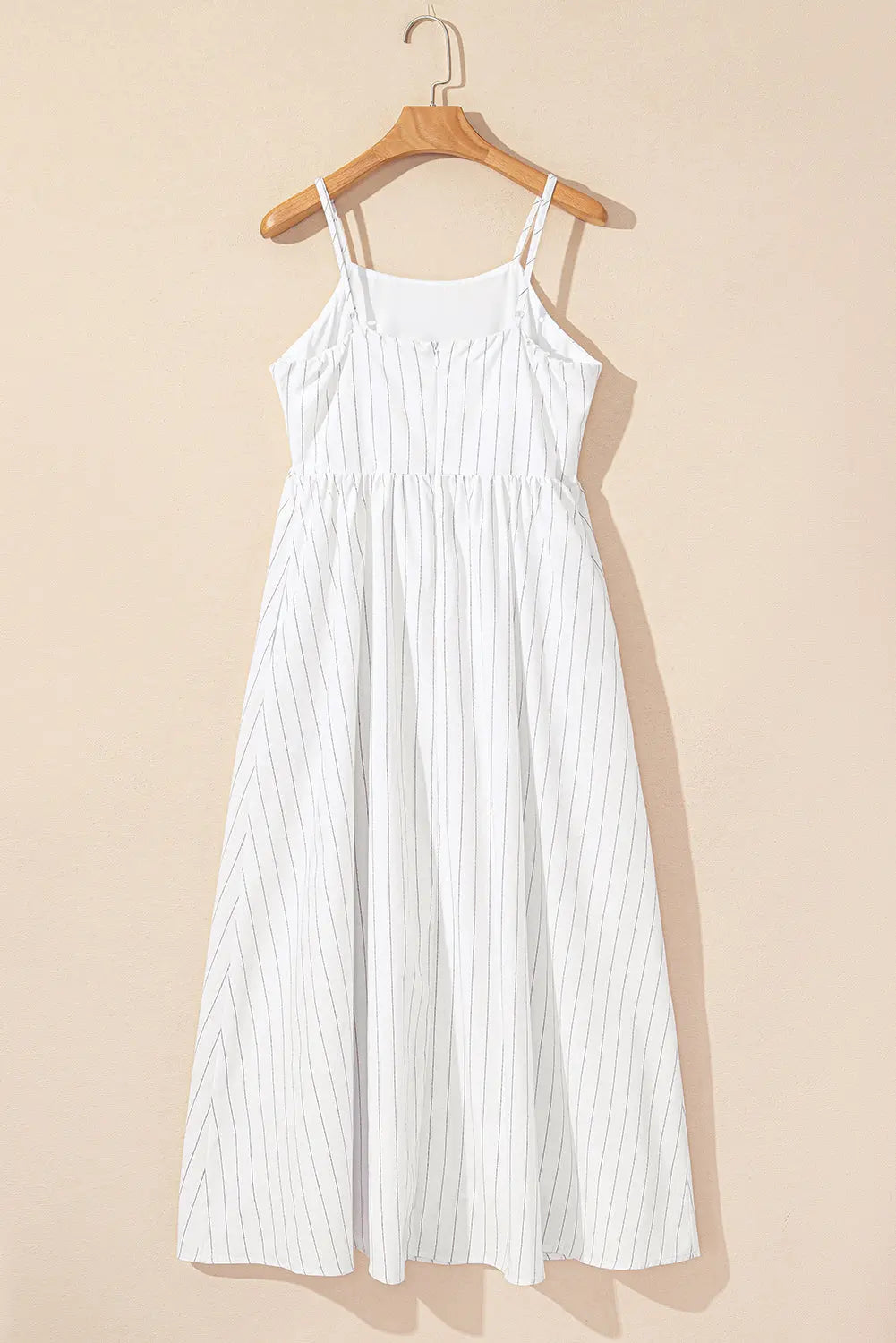 Ainsley Stripe Spaghetti Strap Pocketed Maxi Dress Threaded Pear