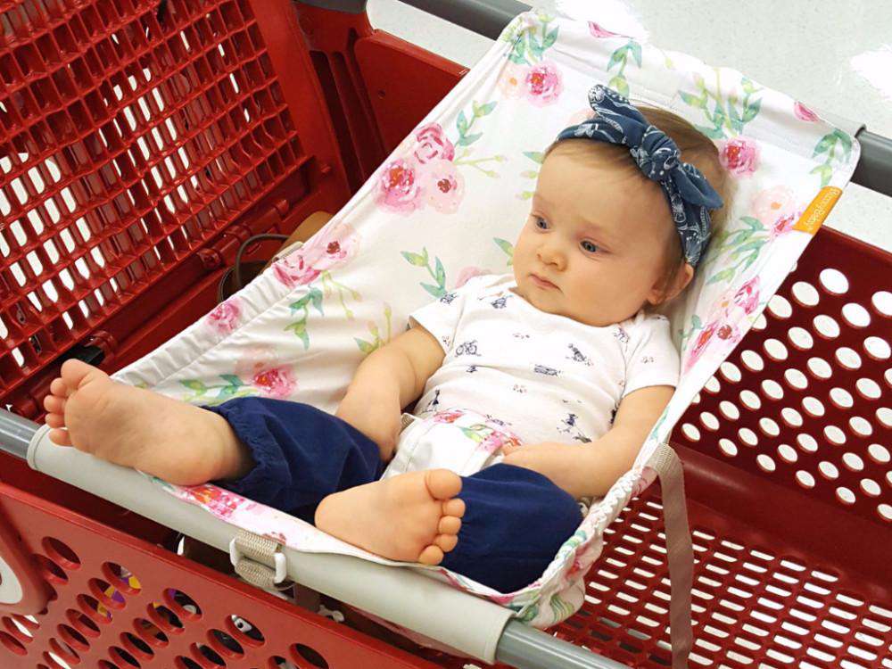 Baby Shopping Cart Hammock | Full Bloom Watercolor Floral Print Binxy Baby