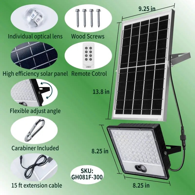 Solar Green Floodlight for Night Hunting - 10,000 Lumens Langy Solar Lights