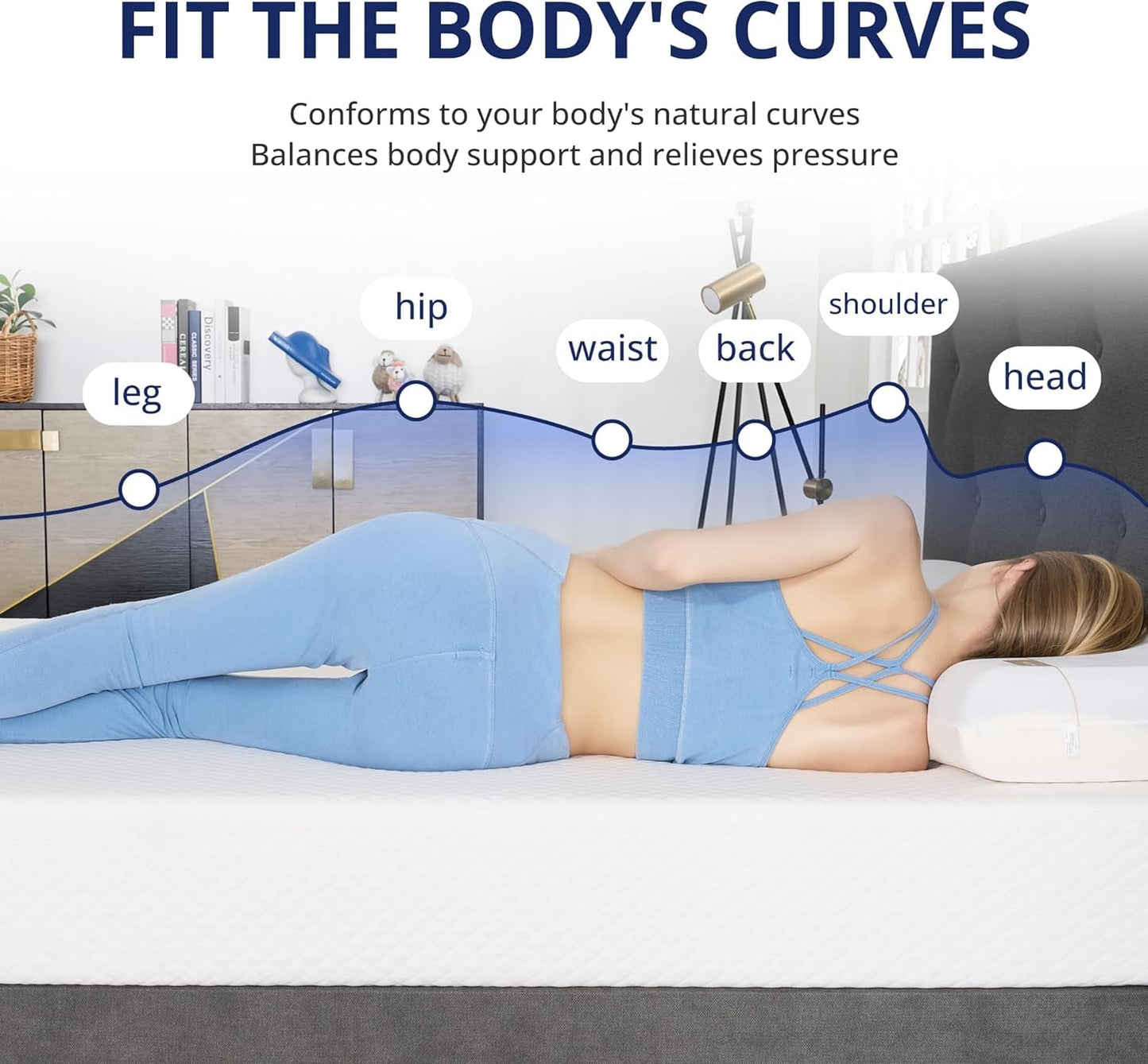 Queen 10 Inch Green Tea Memory Foam Mattress Comfort ShipItFurniture