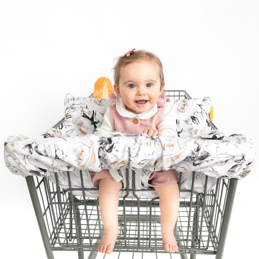 Baby Shopping Cart Cover | Coming Up Roses Beautiful Floral Print - Get it from Bo