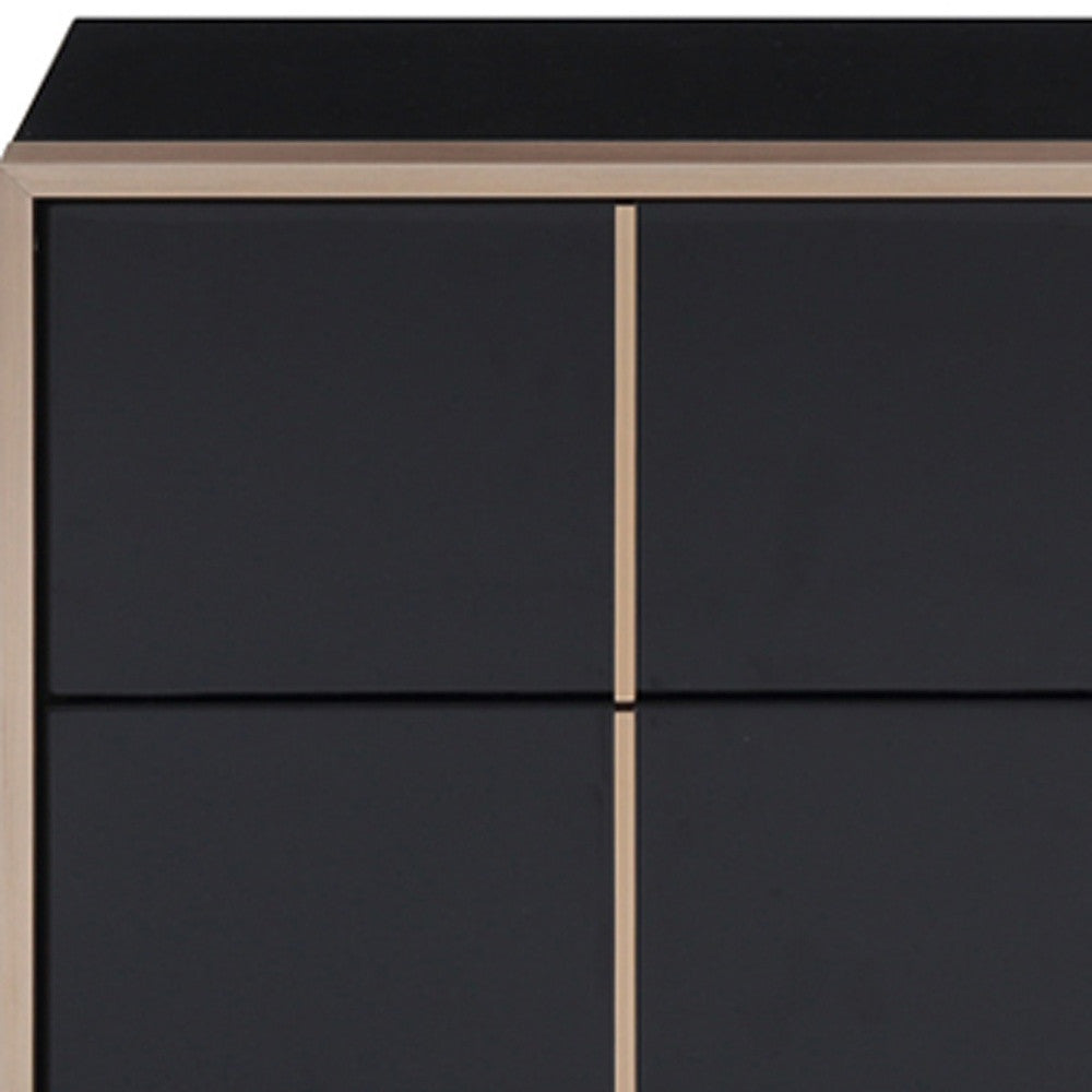 20" Black Wood Two Drawer Nightstand Homeroots