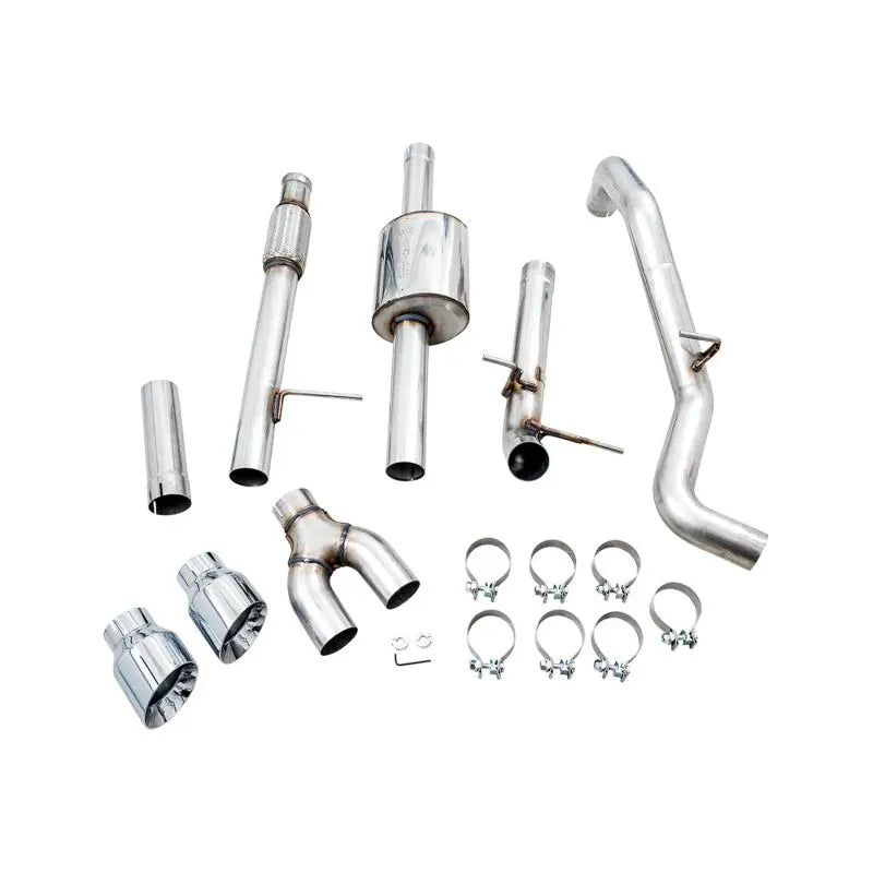 AWE Tuning 4th Gen GM 1500 5.3L 0FG Catback Dual Side Exit (Flat Bumper) - Chrome Tips NP Motorsports