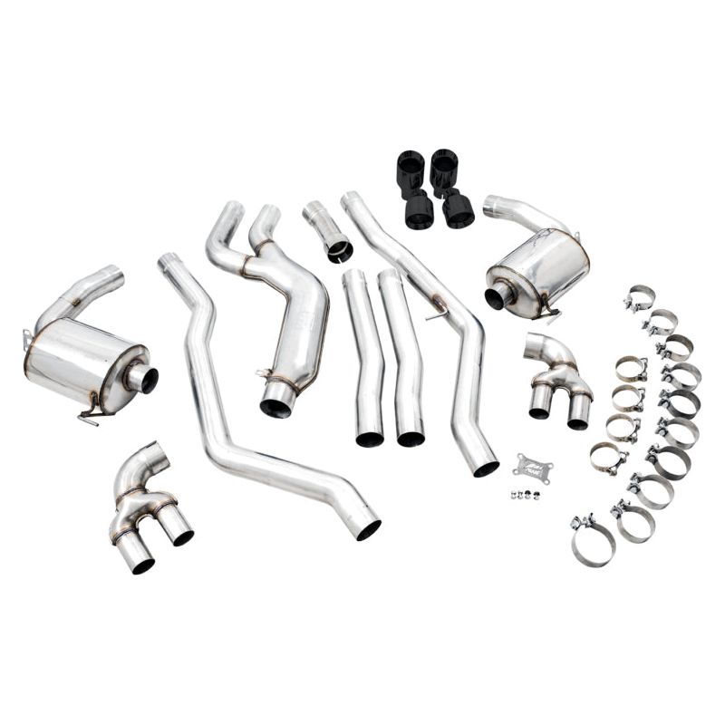 AWE Tuning 2019+ BMW M340i (G20) Non-Resonated Touring Edition Exhaust - Quad Diamond Black Tips NP Motorsports