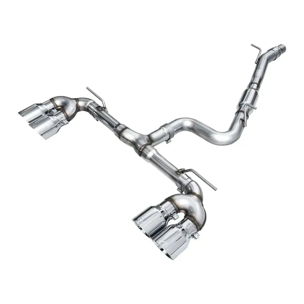 AWE MK8 Volkswagen Golf R 3in Track Edition Quad Exhaust - Chrome Silver Tips NP Motorsports