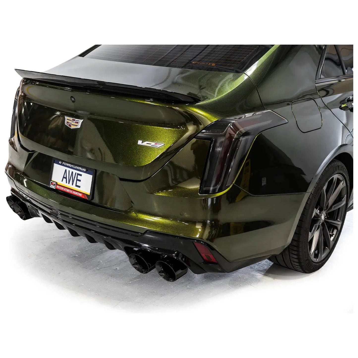 AWE Tuning 2021+ Cadillac CT4-V Blackwing SwitchPath Exhaust - Diamond Black Tips NP Motorsports