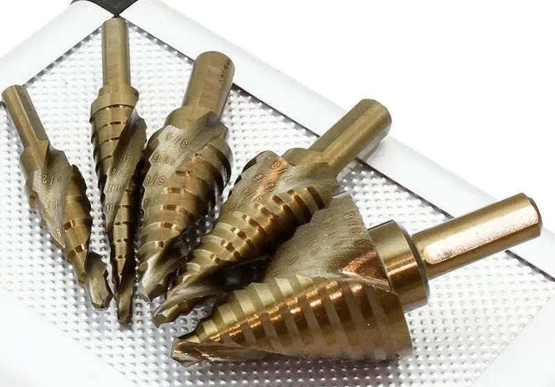 Stark Usa Industrial 5Pc Cobalt Uni Step Bits Spiral Flute Drill Bit Set Stark USA