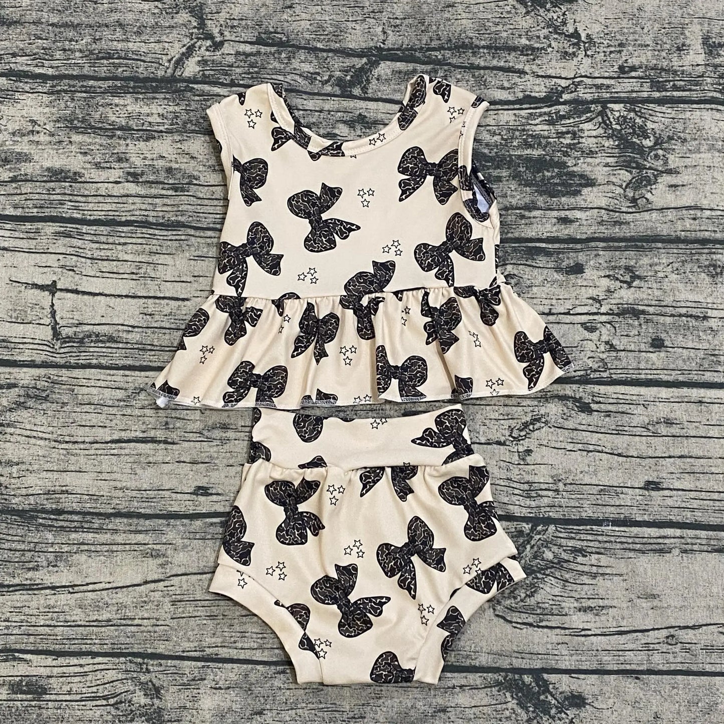 Camo bows peplum set - Get it from Bo