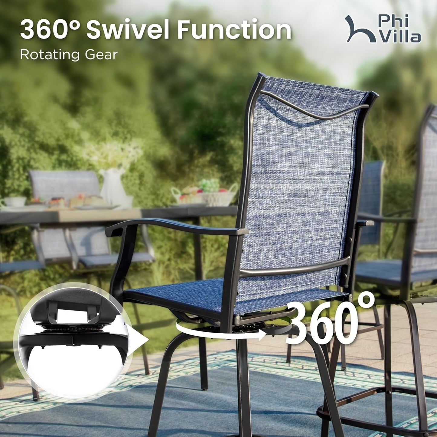 Outdoor Bar Set With Swivel Stools For Patio ShipItFurniture