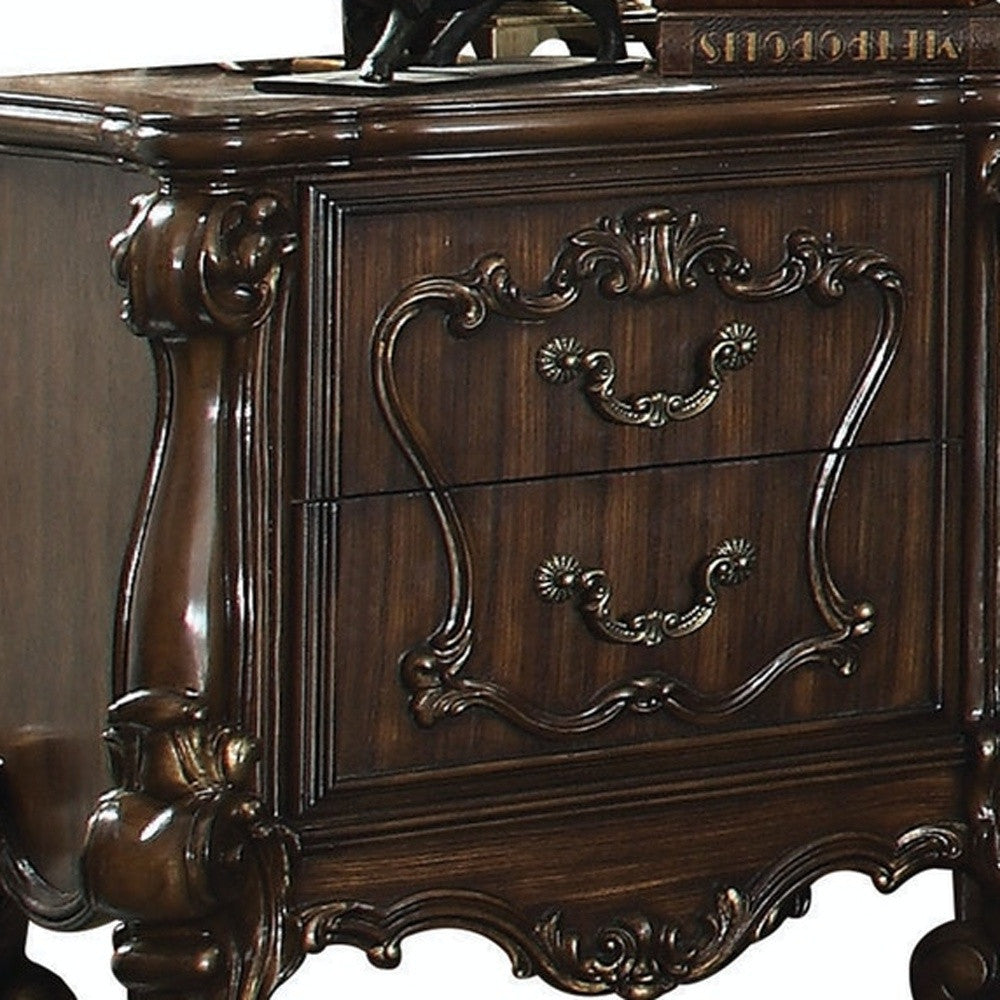 31" Brown Two Drawers Nightstand Homeroots