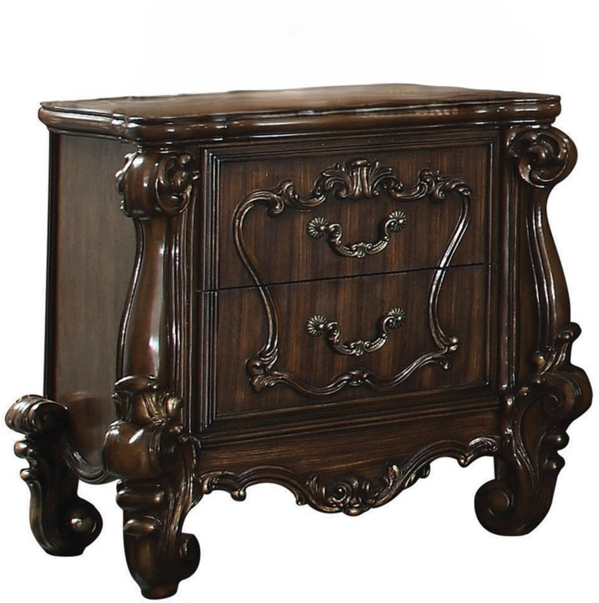 31" Brown Two Drawers Nightstand Homeroots