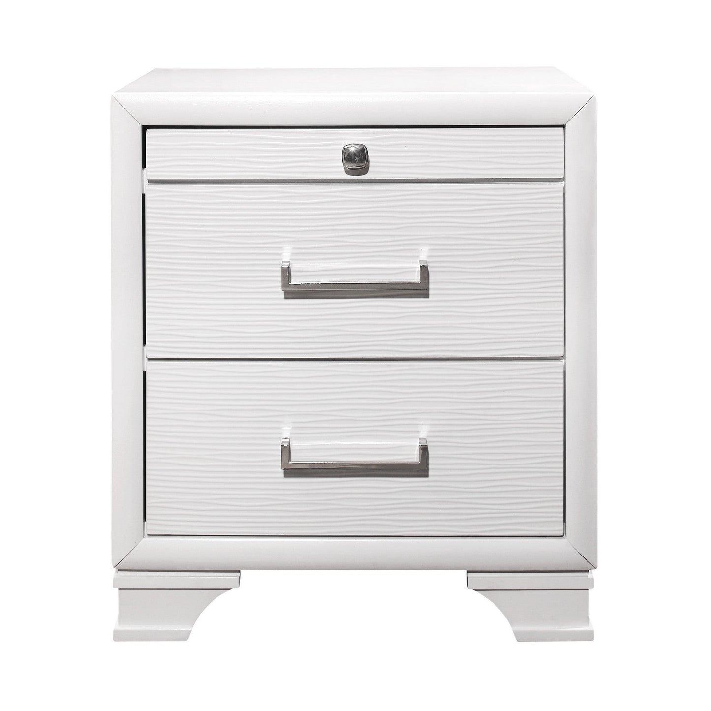 27" White Wood Two Drawer Nightstand Homeroots