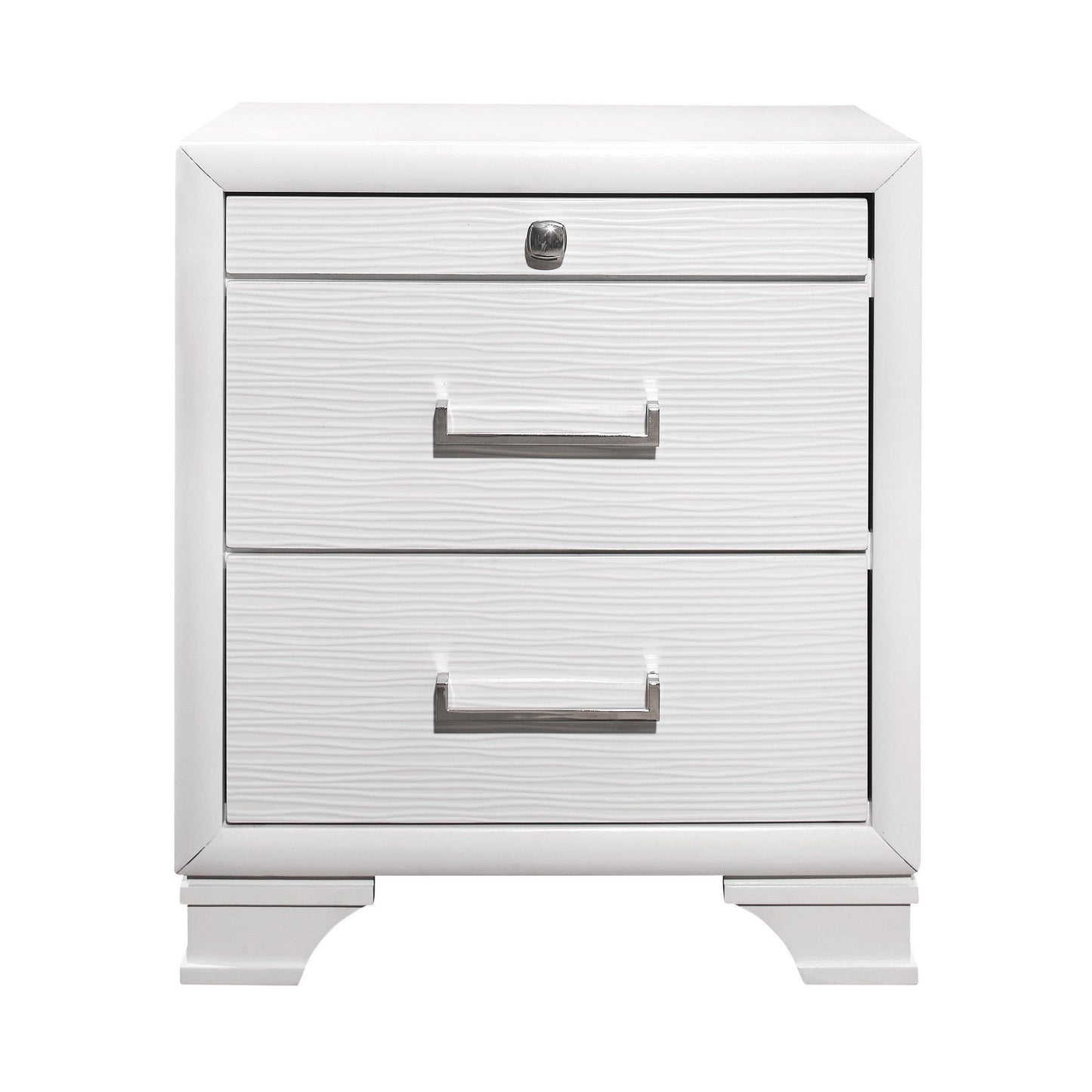 27" White Wood Two Drawer Nightstand Homeroots