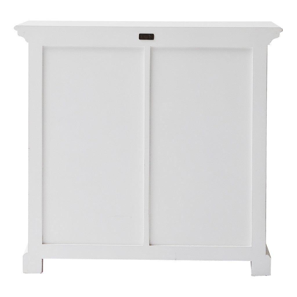 35" White Accent Cabinet With Two Drawers and Baskets