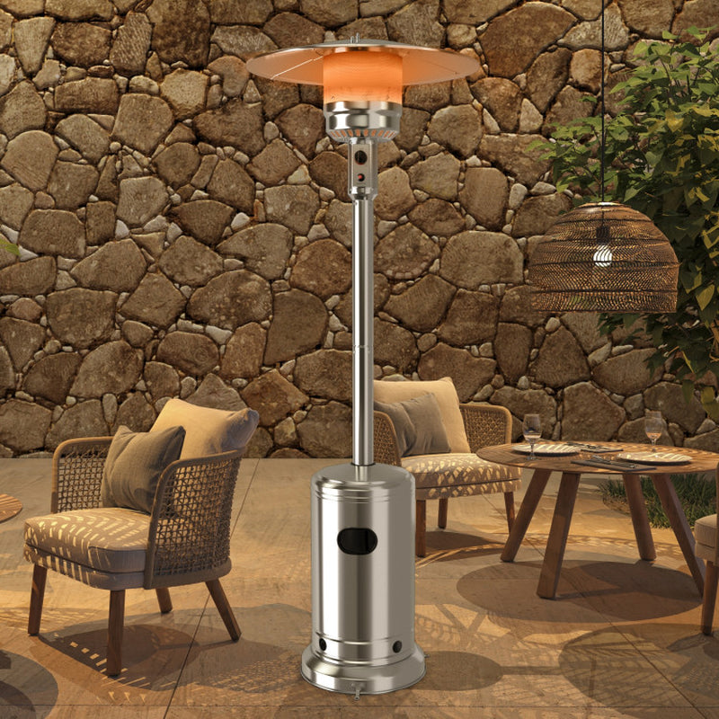 50000 BTU Stainless Steel Propane Patio Heater with Trip over Protection ShipItFurniture