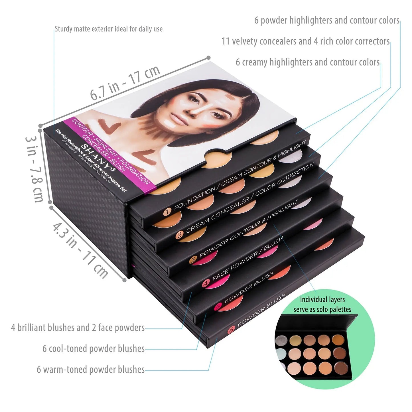 Masterpiece Makeup Kit – Shaping, Highlighting and Contouring Palettes SHANY
