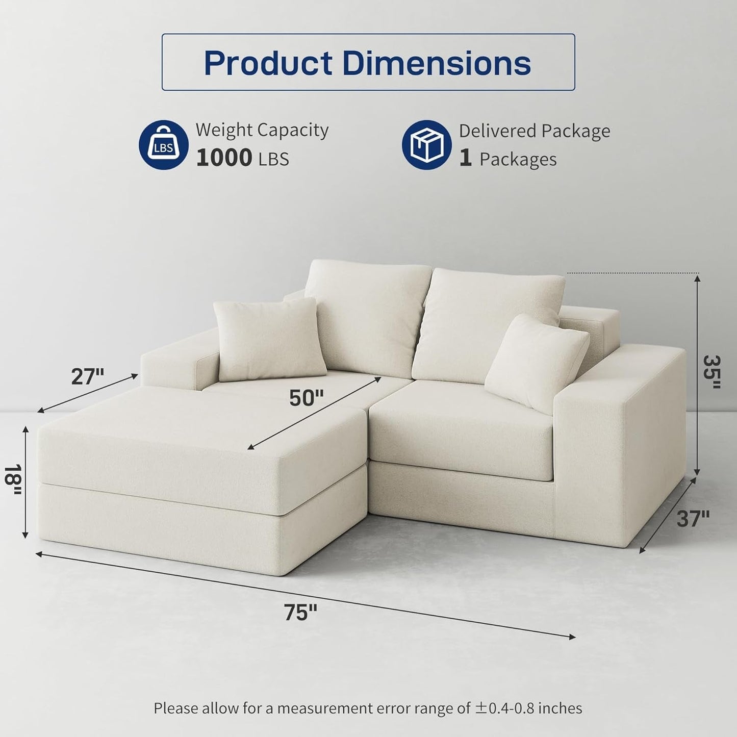 Beige Modular Sectional Sofa With Reversible Chaise ShipItFurniture
