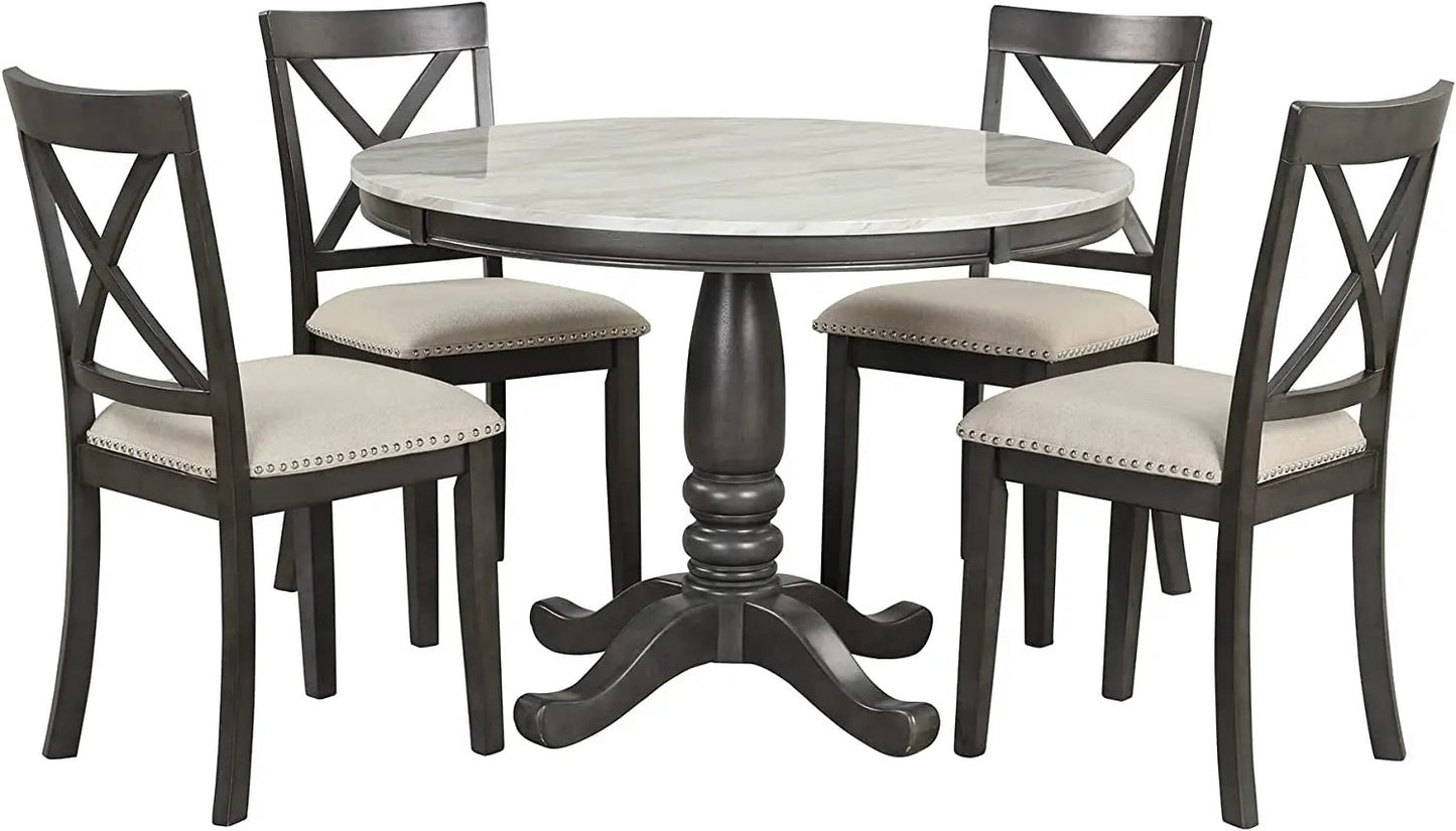 5-Piece round Dining Table Set-1