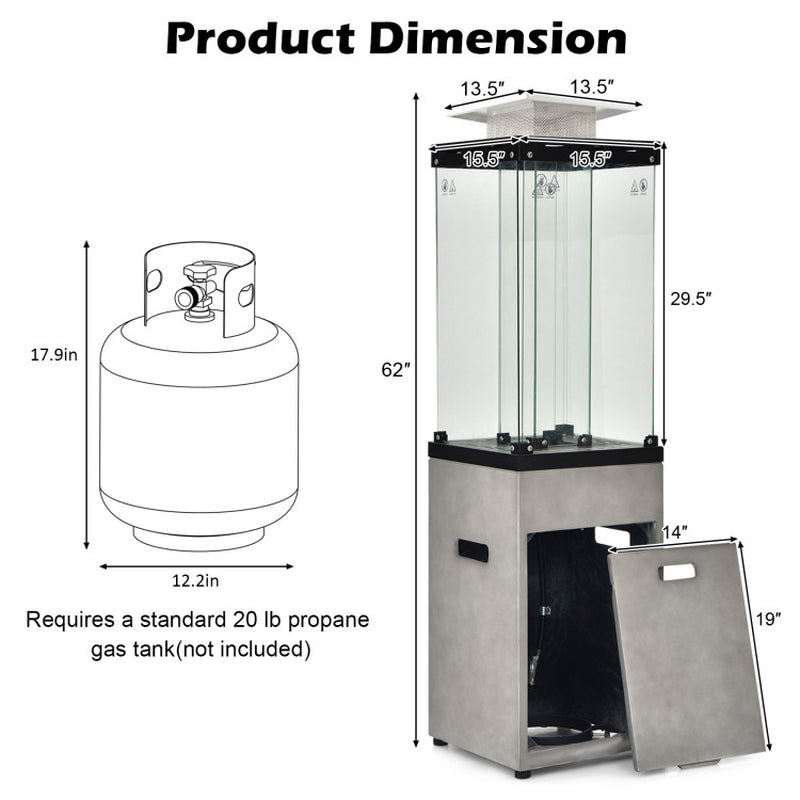 41,000 BTU Propane Patio Heater with Metal Hood ShipItFurniture