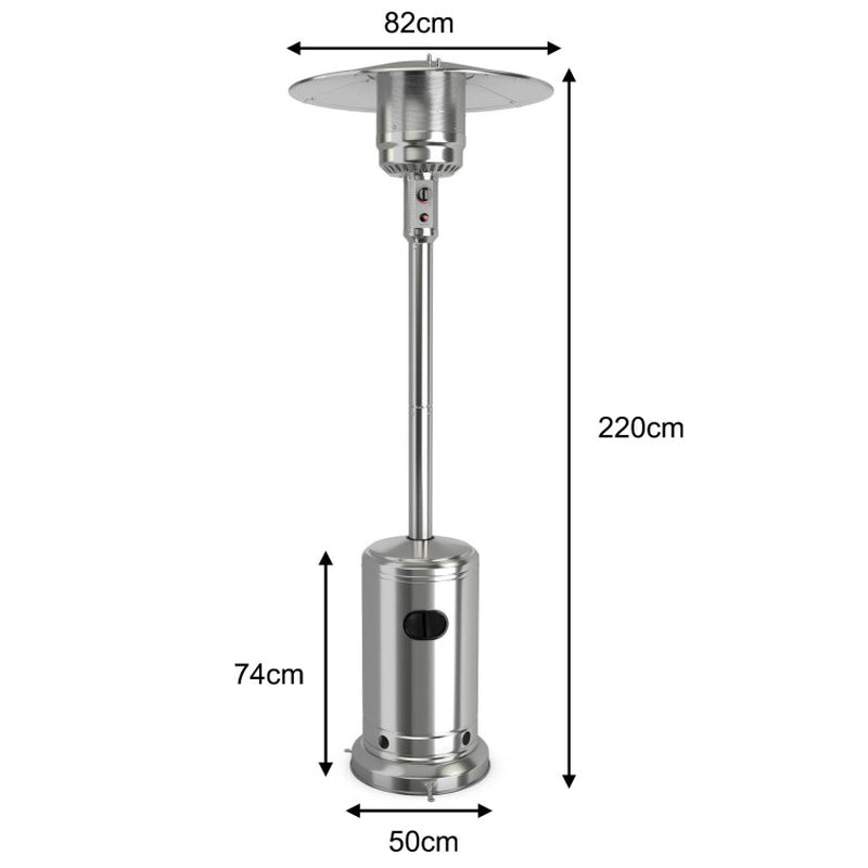 50000 BTU Stainless Steel Propane Patio Heater with Trip over Protection ShipItFurniture