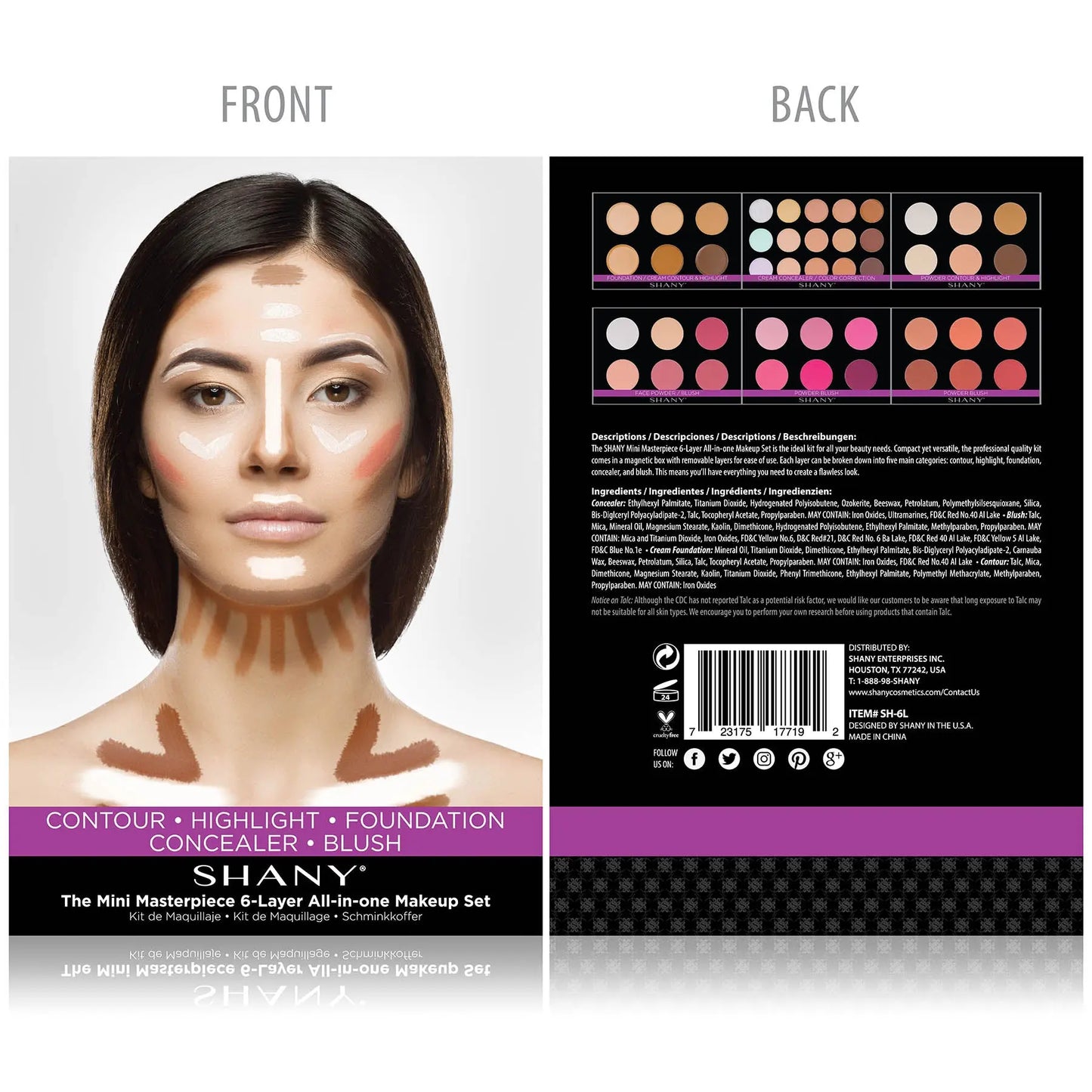 Masterpiece Makeup Kit – Shaping, Highlighting and Contouring Palettes SHANY