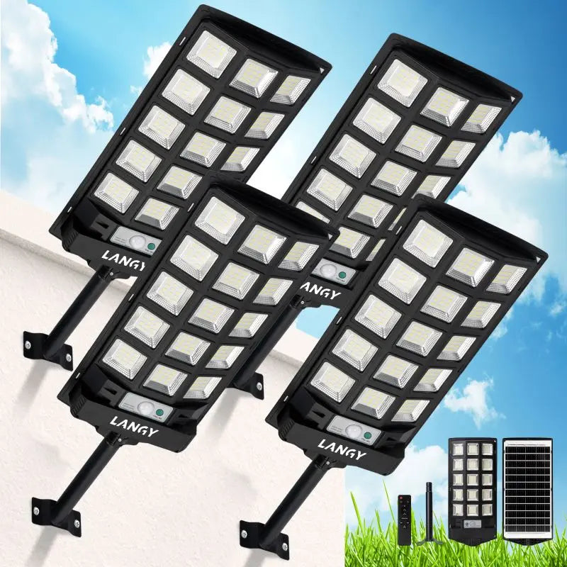 60W 90W Solar Outdoor Dusk to Dawn Lights with Remote Control Langy Solar Lights