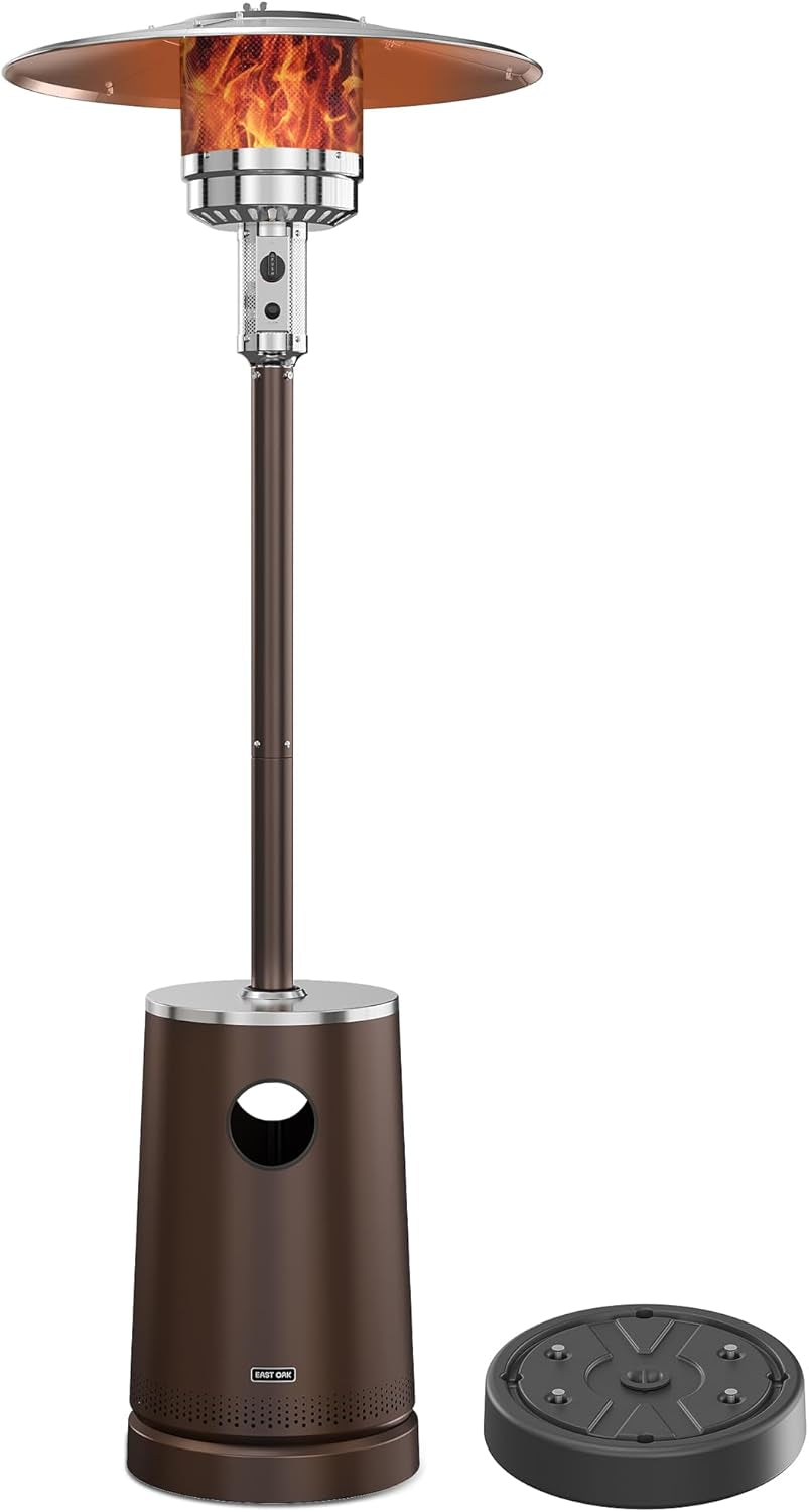 50,000 BTU Patio Heater with Sand Box, Table Design, Double-Layer Stainless Steel Burner, Wheels, Triple Protection System, Outdoor Heater for Home and Residential, Pinecone ShipItFurniture