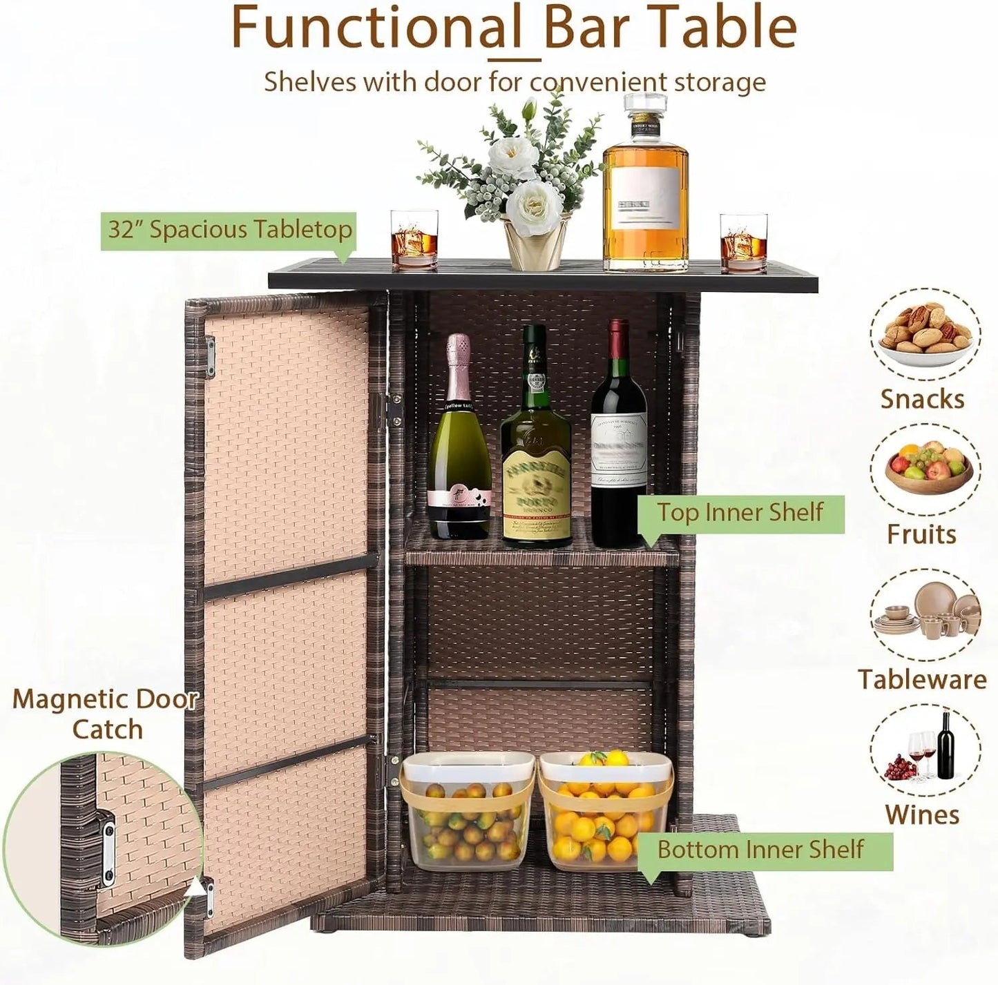 5 Piece Outdoor Bar Set Navy Blue Bar Height Table Storage - Get it from Bo