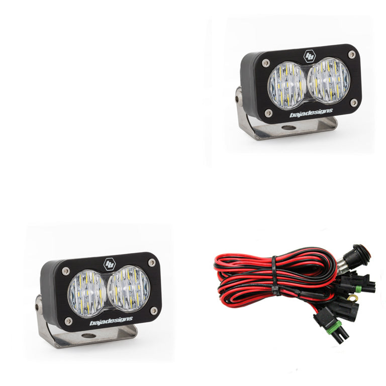 S2 Sport Black LED Auxiliary Light Pod Pair - Universal Dunes 2 Dezert SXS