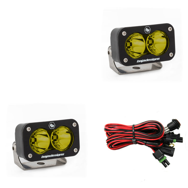 S2 Sport Black LED Auxiliary Light Pod Pair - Universal Dunes 2 Dezert SXS