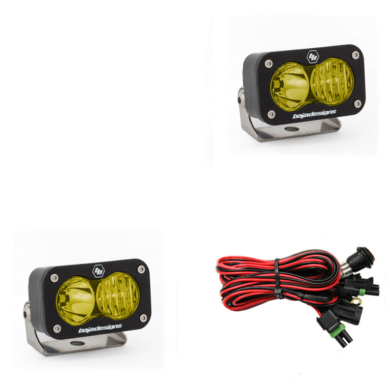 S2 Sport Black LED Auxiliary Light Pod Pair - Universal Dunes 2 Dezert SXS