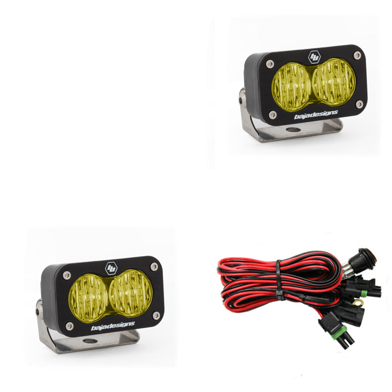 S2 Sport Black LED Auxiliary Light Pod Pair - Universal Dunes 2 Dezert SXS