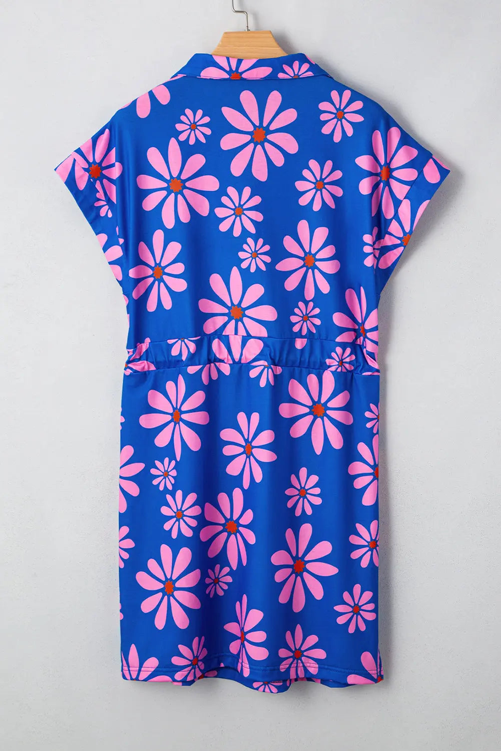 Elouise Floral Drawstring Waist Mini Dress Threaded Pear