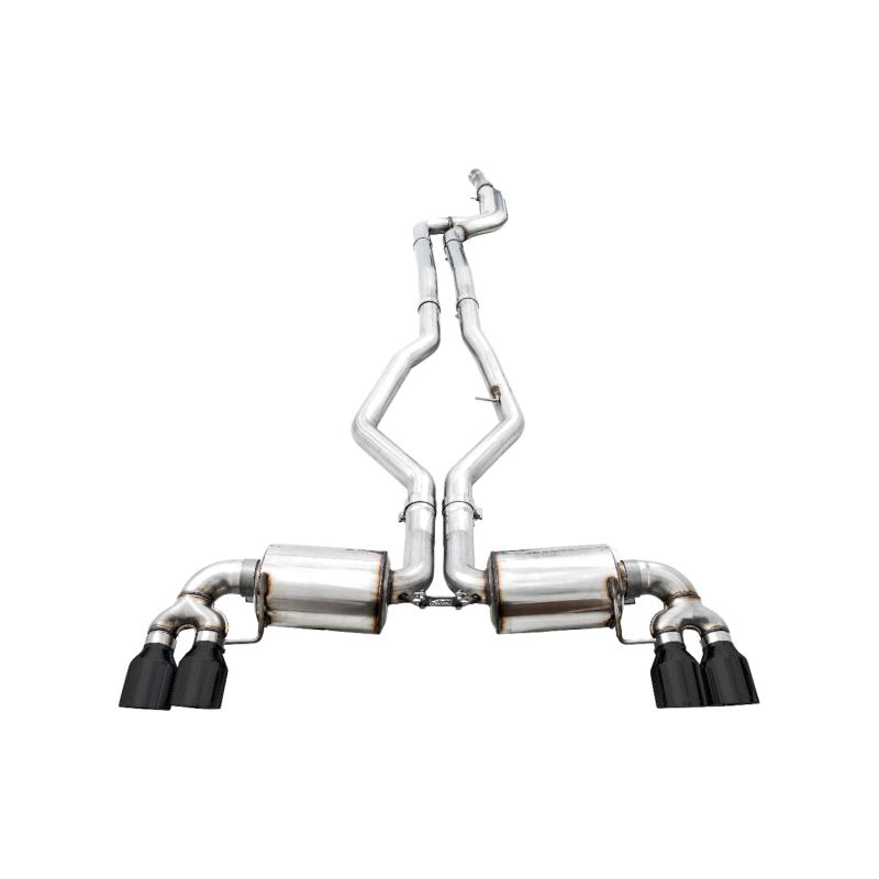 AWE Tuning 2019+ BMW M340i (G20) Non-Resonated Touring Edition Exhaust - Quad Diamond Black Tips NP Motorsports