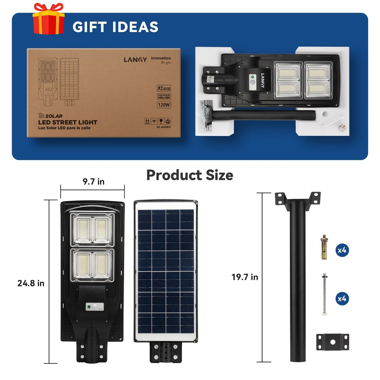 60W 90W 120W Solar Street Light -ES04 Series Langy Solar Lights