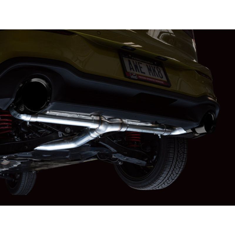 AWE 2022+ VW GTI MK8 Track Edition Exhaust - Diamond Black Tips NP Motorsports