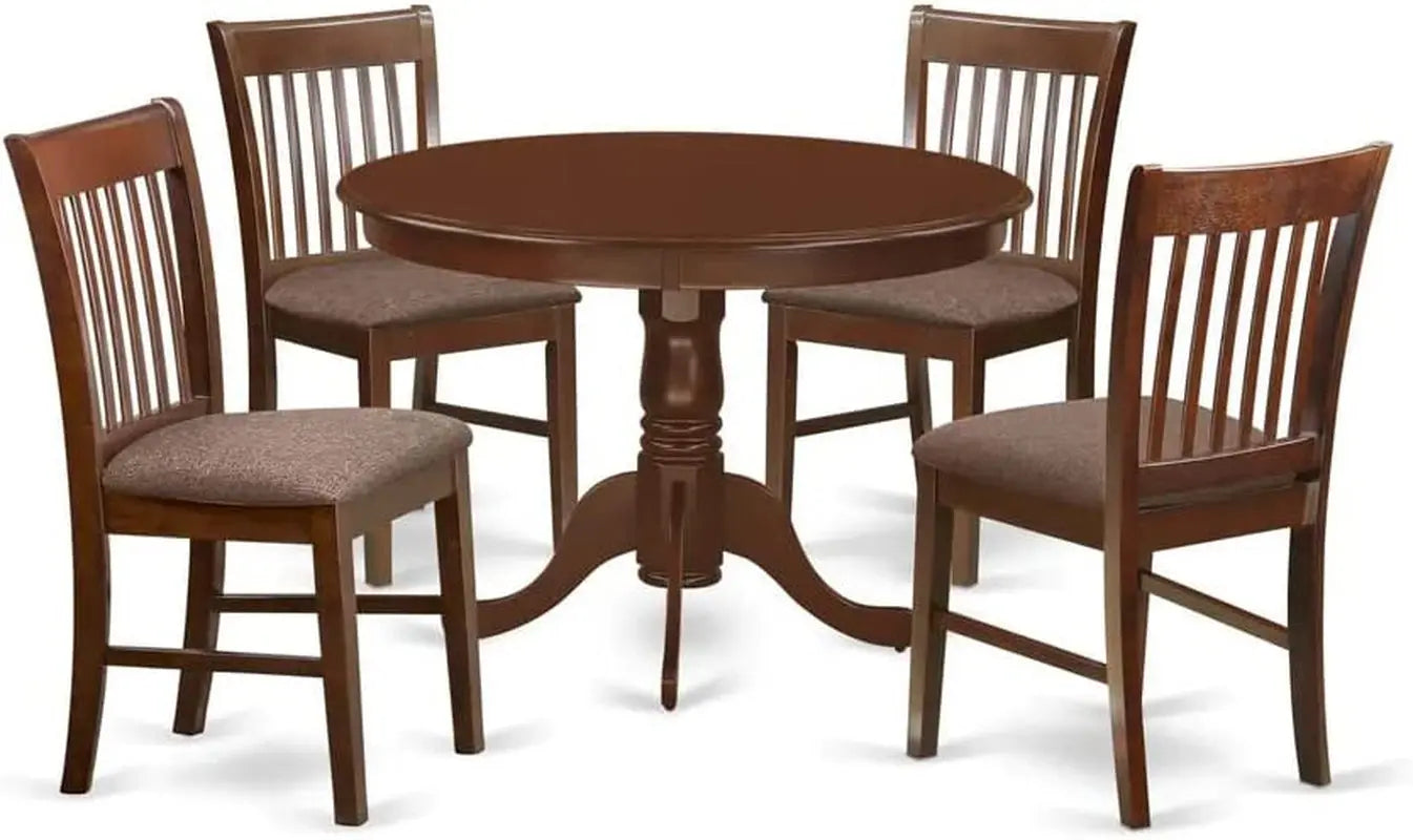 Mahogany 5-Piece Dining Table Set ShipItFurniture