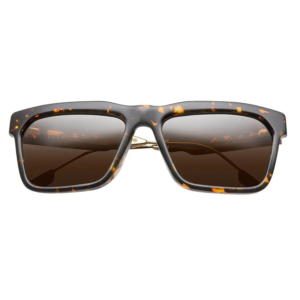 Deano: Polished Ambercomb Tortoise - Brushed Gold / Bronze AR Lens - Get it from Bo