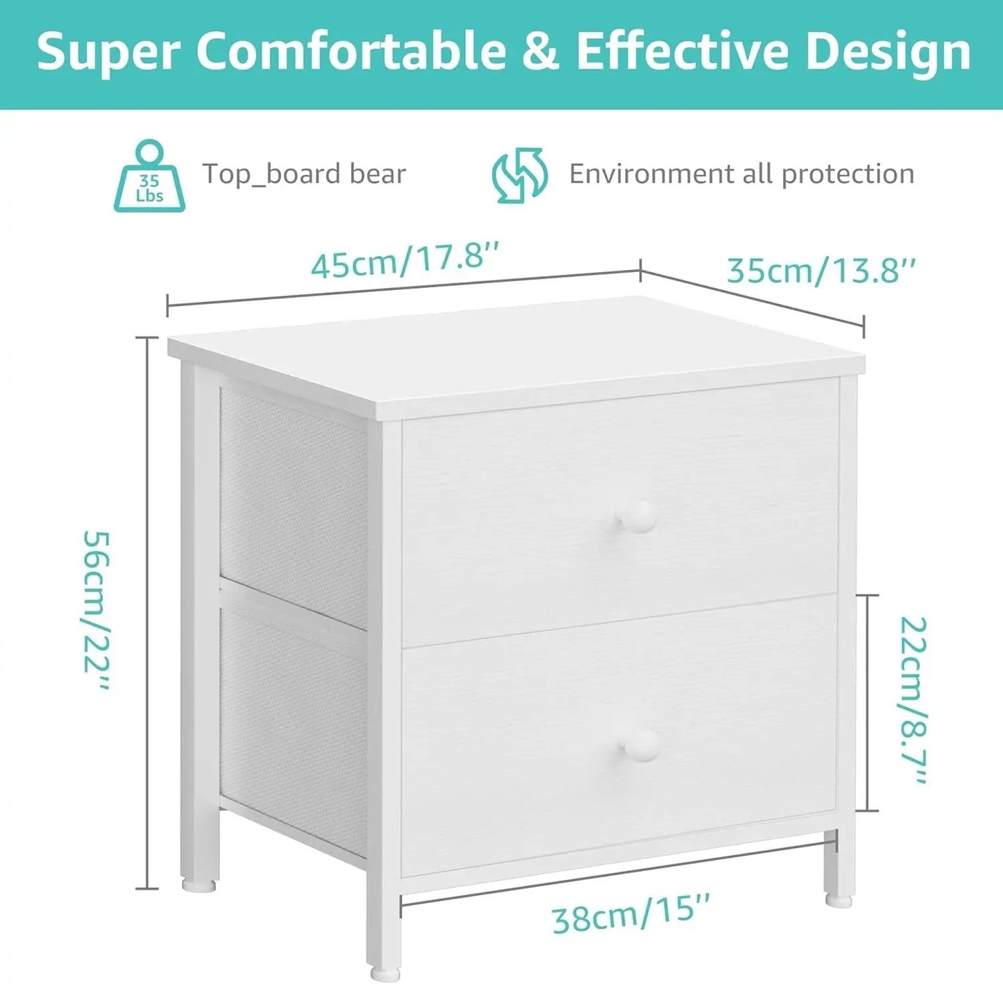 White Nightstands with 2 Drawers-4
