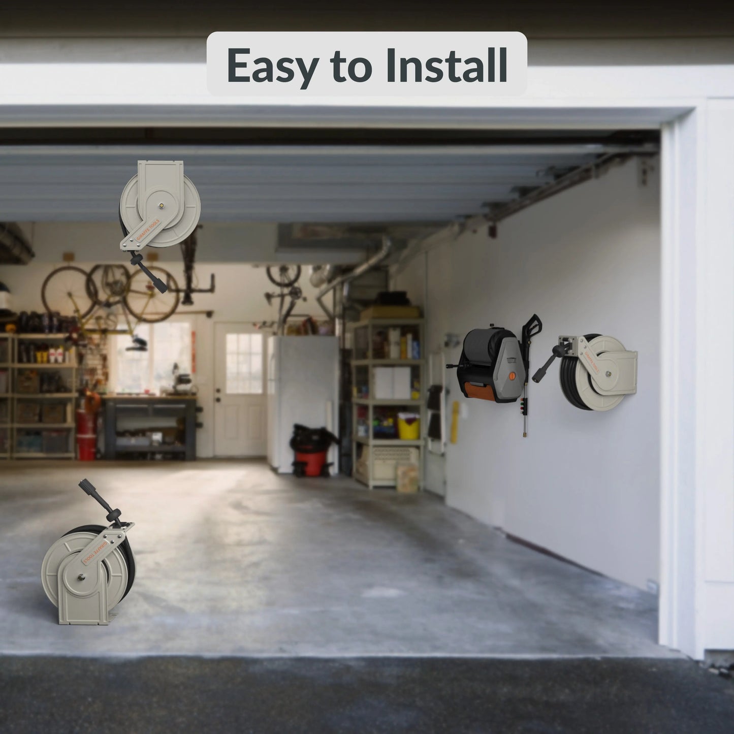 Retractable Pressure Hose Reel-1/4in Giraffe Tools US