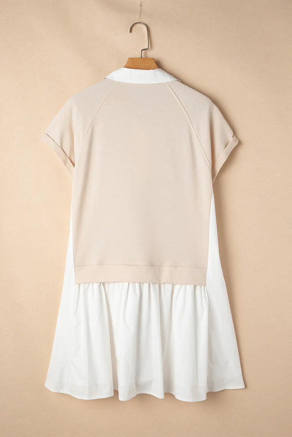 Monroe Collared Buttoned Short Sleeve Mini Dress Threaded Pear